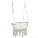 Outsunny Hamac de gradina Boho Chic Scaun Suspendat pentru Interior si Exterior Crem