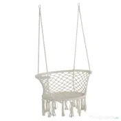 Outsunny Hamac de gradina Boho Chic Scaun Suspendat pentru Interior si Exterior Crem
