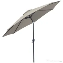 Outsunny Umbrelă de Soare pentru Plajă Impermeabilă, Oțel, Gri Φ3x2.45m | Aosom Romania