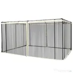 Outsunny Plasa de Tantari pentru Corturi cu Perdele de Rezerva Universale cu Balamale, 335x207cm - Negru / Bej