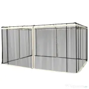 Outsunny Plasa de Tantari pentru Corturi cu Perdele de Rezerva Universale cu Balamale, 335x207cm - Negru / Bej 