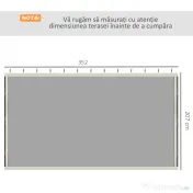 Outsunny Plasa de Tantari pentru Corturi cu Perdele de Rezerva Universale cu Balamale, 335x207cm - Negru / Bej 