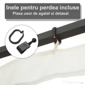 Outsunny Plasa de Tantari pentru Corturi cu Perdele de Rezerva Universale cu Balamale, 335x207cm - Negru / Bej 