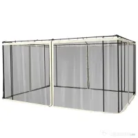 Plasa de Tantari pentru Corturi Outsunny, 4 panouri Universale cu Balamale, 335x207cm, Negru si Bej | Aosom Romania 