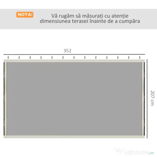 Plasa de Tantari pentru Corturi Outsunny, 4 panouri Universale cu Balamale, 335x207cm, Negru si Bej | Aosom Romania