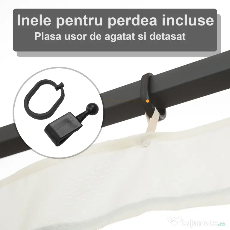 Plasa de Tantari pentru Corturi Outsunny, 4 panouri Universale cu Balamale, 335x207cm, Negru si Bej | Aosom Romania