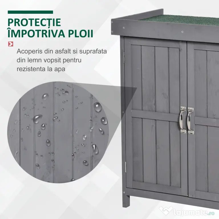 Outsunny Dulap de Gradina cu 2 Rafturi si 2 Usi, Lemn, 74x43x88 cm, culoarea lemnului | Aosom Romania