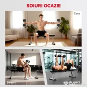 HOMCOM Gantera hexagonala de 20kg din otel si cauciuc pentru antrenament in sala de sport, acasa si la birou, negru