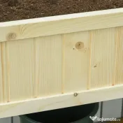 Outsunny Jardinieră Ridicată Pliabilă, Pat pentru Grădină în Lemn de Brad cu 4 Orificii de Drenaj, pentru Grădină, Terasă, Balcon, 115x56x76 cm, Culoare Lemn