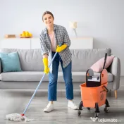 HOMCOM Carucior de Curățenie Profesional, Compact, Ideal pentru Spații Mici, 44×36×90 cm | Aosom Romania 