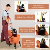 HOMCOM Carucior de Curățenie Profesional, Compact, Ideal pentru Spații Mici, 44×36×90 cm | Aosom Romania 