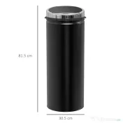 HOMCOMCoș de Gunoi Automat cu Senzor Infraroșu, Capacitate 50L, din Oțel Inoxidabil și ABS, Deschidere Inteligentă Fără Atingere, Negru 