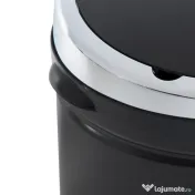 HOMCOMCoș de Gunoi Automat cu Senzor Infraroșu, Capacitate 50L, din Oțel Inoxidabil și ABS, Deschidere Inteligentă Fără Atingere, Negru 