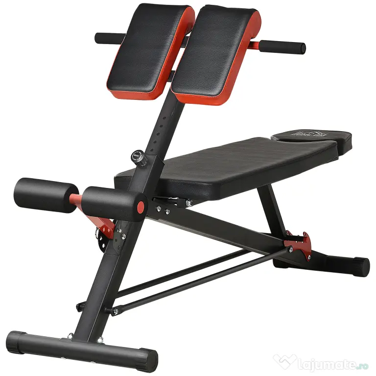 HOMCOM Bancă de Antrenament Reglabilă, Fitness, Musculație, 4x146x73,5-85cm, Negru | Aosom Romania