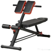 HOMCOM Bancă de Antrenament Reglabilă, Fitness, Musculație, 4x146x73,5-85cm, Negru | Aosom Romania