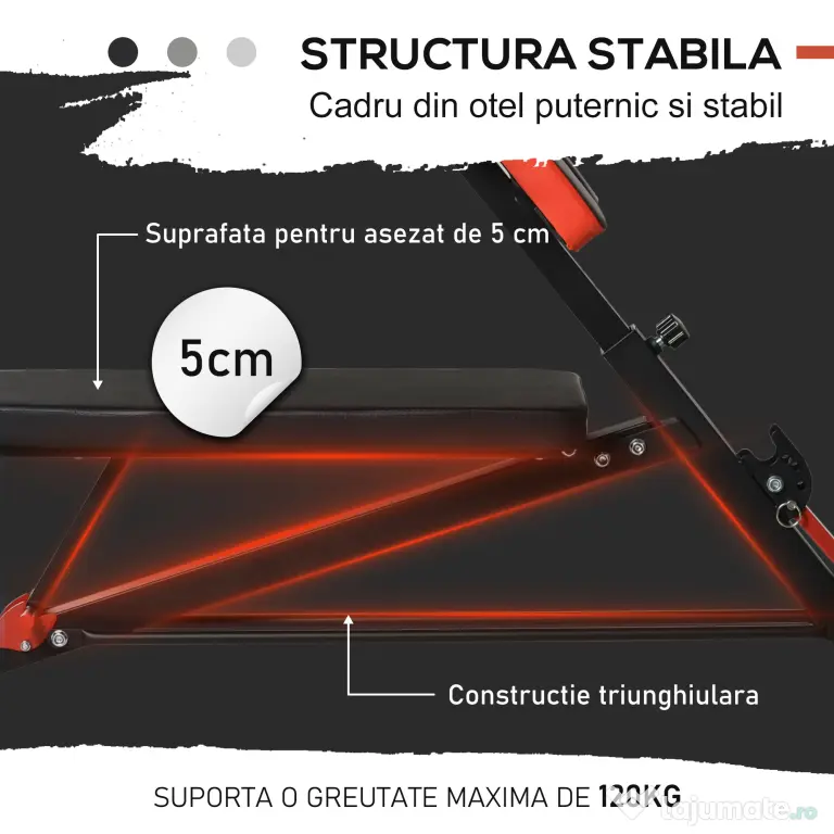 HOMCOM Bancă de Antrenament Reglabilă, Fitness, Musculație, 4x146x73,5-85cm, Negru | Aosom Romania