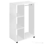 HOMCOM Stand pentru Haine Mobil, Suport Umerașe cu Roți și Raft Depozitare Încălțăminte, Șifonier Deschis, 80x40x128 cm