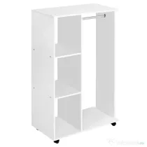 HOMCOM Stand pentru Haine Mobil, Suport Umerașe cu Roți și Raft Depozitare Încălțăminte, Șifonier Deschis, 80x40x128 cm