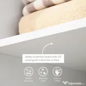 HOMCOM Stand pentru Haine Mobil, Suport Umerașe cu Roți și Raft Depozitare Încălțăminte, Șifonier Deschis, 80x40x128 cm 