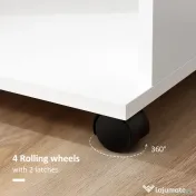HOMCOM Stand pentru Haine Mobil, Suport Umerașe cu Roți și Raft Depozitare Încălțăminte, Șifonier Deschis, 80x40x128 cm 