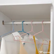 HOMCOM Stand pentru Haine Mobil, Suport Umerașe cu Roți și Raft Depozitare Încălțăminte, Șifonier Deschis, 80x40x128 cm 