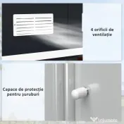 Outsunny Magazie de Depozitare de 11 x 9 din Metal pentru Unelte de Gradina cu Usi Glisante Duble si 4 Orificii de Aerisire 