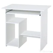 HOMCOM birou ergonomic, 80x45x75cm, PAL/metal, alb 