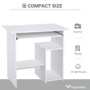 HOMCOM birou ergonomic, 80x45x75cm, PAL/metal, alb 