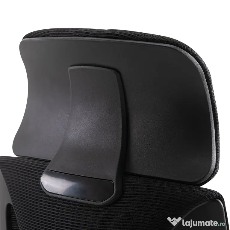 Vinsetto Scaun de Birou Ergonomic cu Brațe și Tetieră Reglabilă, Scaun Pivotant cu Suport Lombar, 64x55x116-126 cm, Negru | Aosom Romania