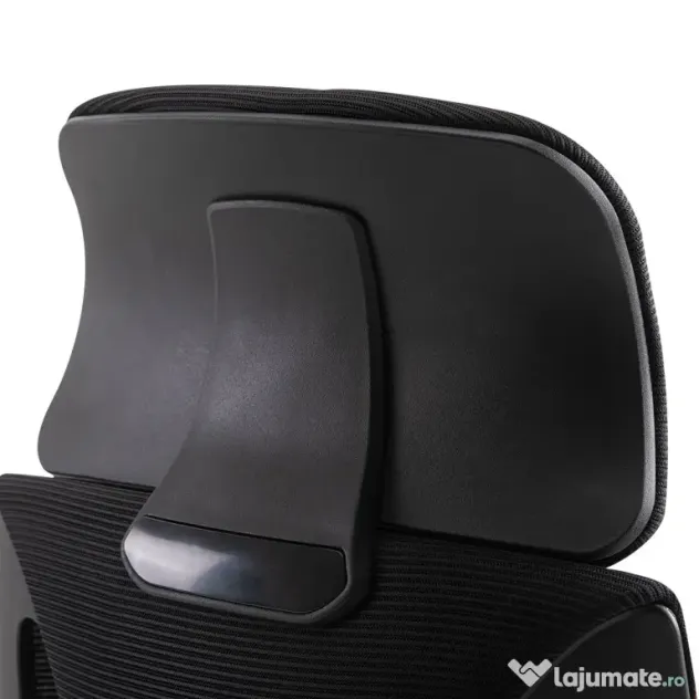 Vinsetto Scaun de Birou Ergonomic cu Brațe și Tetieră Reglabilă, Scaun Pivotant cu Suport Lombar, 64x55x116-126 cm, Negru | Aosom Romania