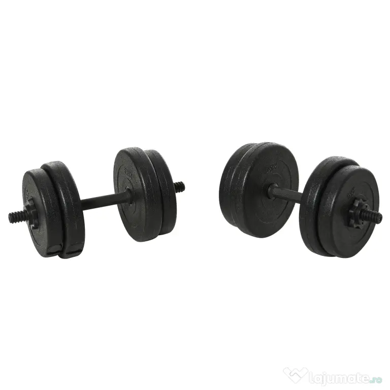 Set de 2 Gantere cu Discuri 18Kg HOMCOM | Aosom Romania