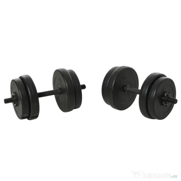 Set de 2 Gantere cu Discuri 18Kg HOMCOM | Aosom Romania