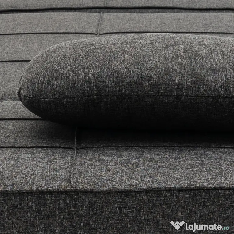 HOMCOM Canapea extensibilă cu Spătar Reglabil pe 5 Nivele și Pernă Suplimentară, 95x179x78 cm, Gri | Aosom Romania