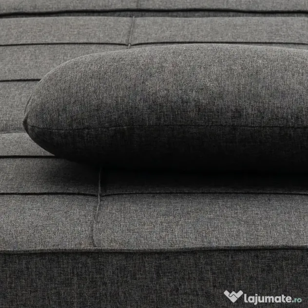 HOMCOM Canapea extensibilă cu Spătar Reglabil pe 5 Nivele și Pernă Suplimentară, 95x179x78 cm, Gri | Aosom Romania