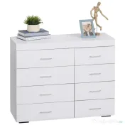 HOMCOM Comodă Elegantă pentru Casă și Birou cu Design Modern și Spațiu Amplu de Depozitare, 90x35x73 cm, Alb | Aosom Romania