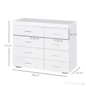 HOMCOM Comodă Elegantă pentru Casă și Birou cu Design Modern și Spațiu Amplu de Depozitare, 90x35x73 cm, Alb | Aosom Romania