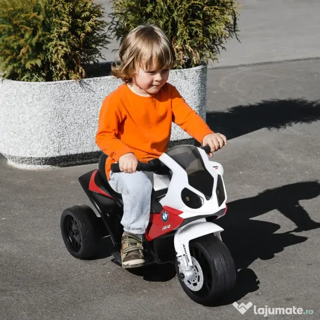 HOMCOM Motoreta Electrică pentru Copii BMW S1000RR, 3 Roti, Efecte Sonore și Luminoase, Roșu | Aosom Romania