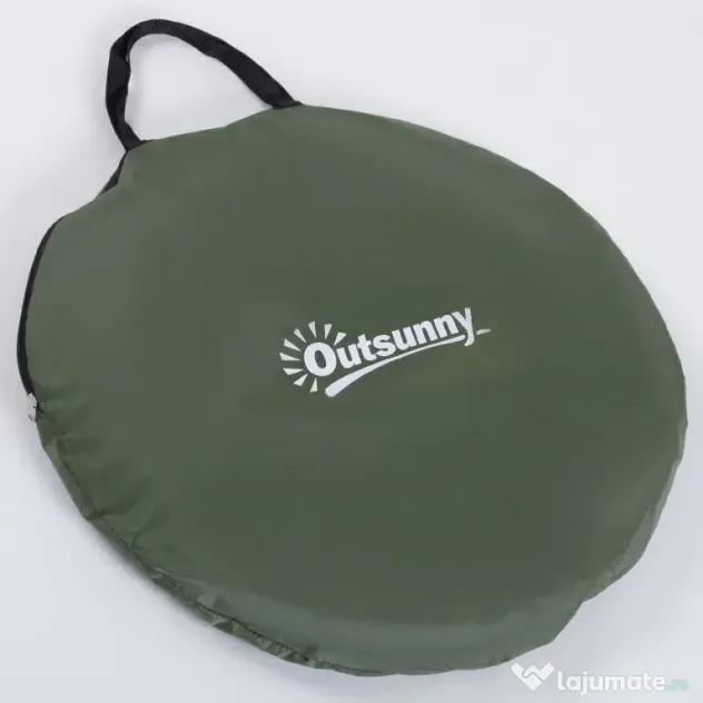Outsunny Cort de Duș Pop Up Impermeabil cu Intrare cu Fermoar, 100x100x185 cm, Verde | Aosom Romania