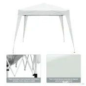 Outsunny Gazebo Pop-Up Impermeabil, Alb, 2.4x2.4 m, Ușor de Montat, Ideal pentru Petreceri și Evenimente în Aer Liber | Aosom Romania 