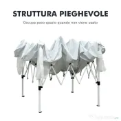 Outsunny Gazebo Pop-Up Impermeabil, Alb, 2.4x2.4 m, Ușor de Montat, Ideal pentru Petreceri și Evenimente în Aer Liber | Aosom Romania 