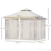 Outsunny Foisor de Exterior 3x3m cu Plasa pentru Tantari si Cadru din Otel Alb | Aosom Romania 