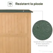 Casuta de gradina Outsunny pentru scule din lemn de brad cu rafturi 127.5x50x164 | Aosom Romania