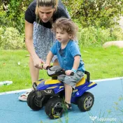 HOMCOM Quad Jucărie Licențiat GOODYEAR pentru Copii 18-36 Luni, cu Efecte Luminoase și Sonore, Albastru și Galben | Aosom Romania