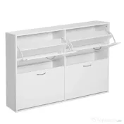 HOMCOM Dulap Pantofi pentru 24 Perechi, Design Eficient din Lemn, Alb, 120x24x81cm | Aosom Romania