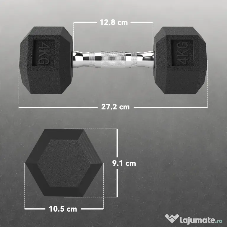 HOMCOM Haltere Hex 4kg Antiderapant | Aosom Romania