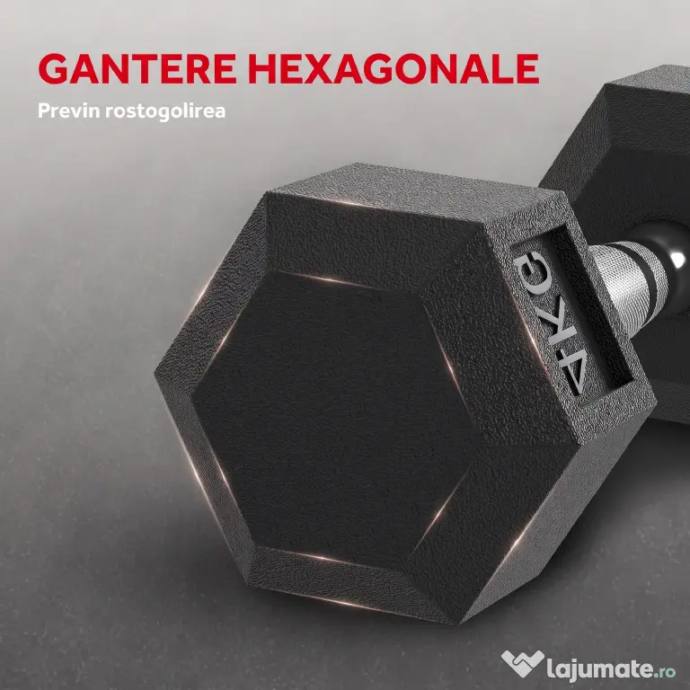 HOMCOM Haltere Hex 4kg Antiderapant | Aosom Romania