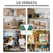 HOMCOM Scaune Moderne și Capitonate, Set din 2 Piese pentru Salon, Sufragerie, Bucătarie sau Zona de Servit Masa, 50x56.5x85 cm, Verde | Aosom Romania 