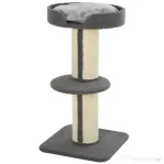 PawHut 81cm Stalp de zgariere multi-activitate cu perna coloana in sisal Miel casmir