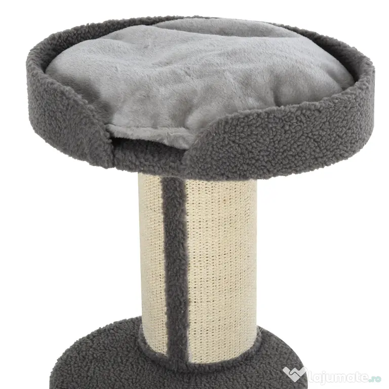 Stâlp de Zgâriat Multifuncțional PawHut, Coloană în Sisal și Pernă Moale, Miel Casmir, 81cm | Aosom Romania