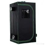 Outsunny Cort Hidroponic din Oxford 600D cu 5 Orificii de Ventilație Reglabile și Fereastră, 80x80x160 cm, Negru | Aosom Romania